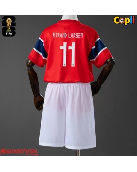 Norvegia Jorgen Strand Larsen #11 Echipament de Fotbal Replică Mondial 2026 Copii Acasa (+ Șorturi)